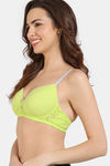 Zivame Beautiful Basics Glitter Straps Padded Non Wired 3/4th Coverage Lace Bra - Wild Lime — thumbnail 3